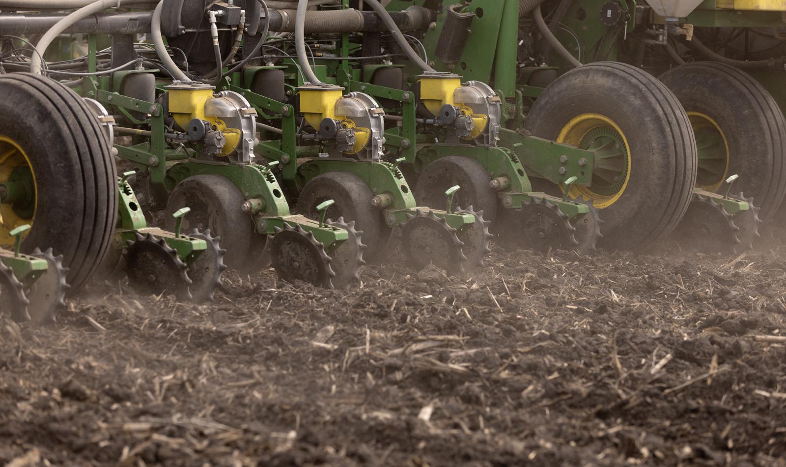 Planter in field