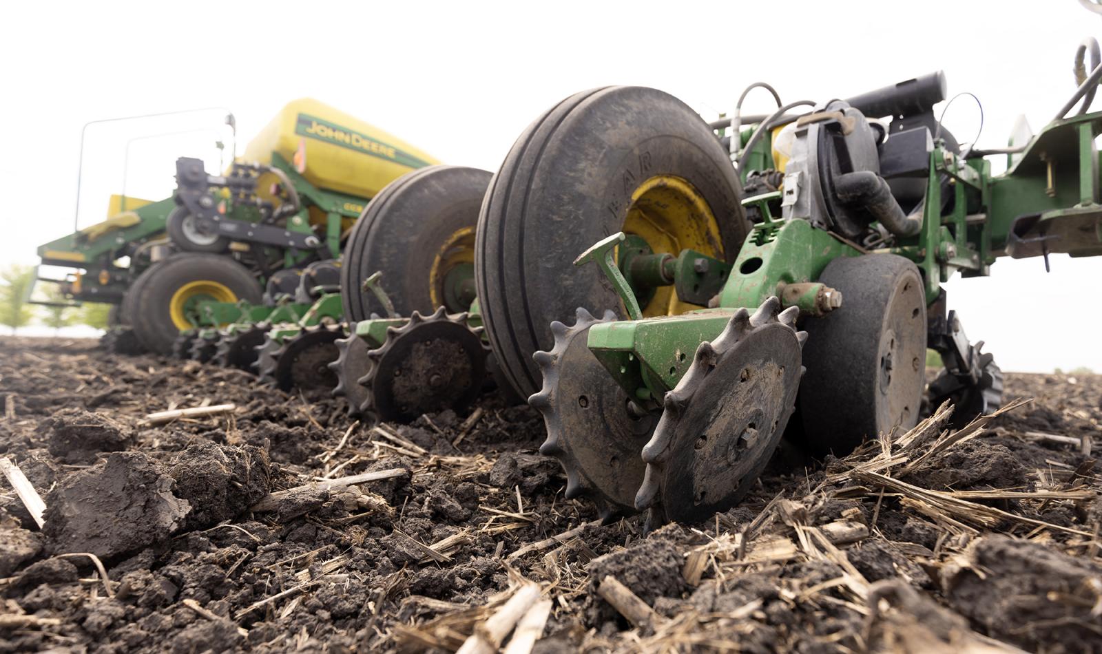 Planter in field